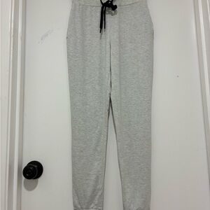 Gray Jogger Pants with Black Drawstring